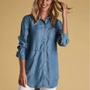 Barbour Denim Polka Dot Shirt/Tunic, Size 8